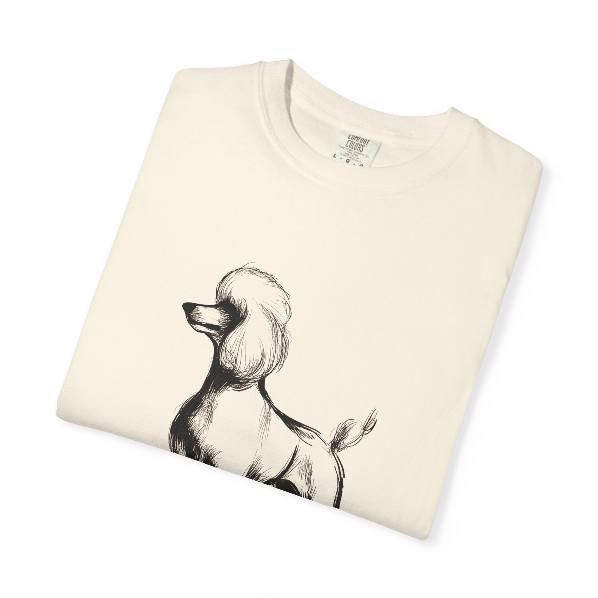 Personalized Poodle T-Shirt | Custom Dog Name Tee | Comfort Colors 1717 Tee | Minimal Sketch Vintage Style | Dog lover gift