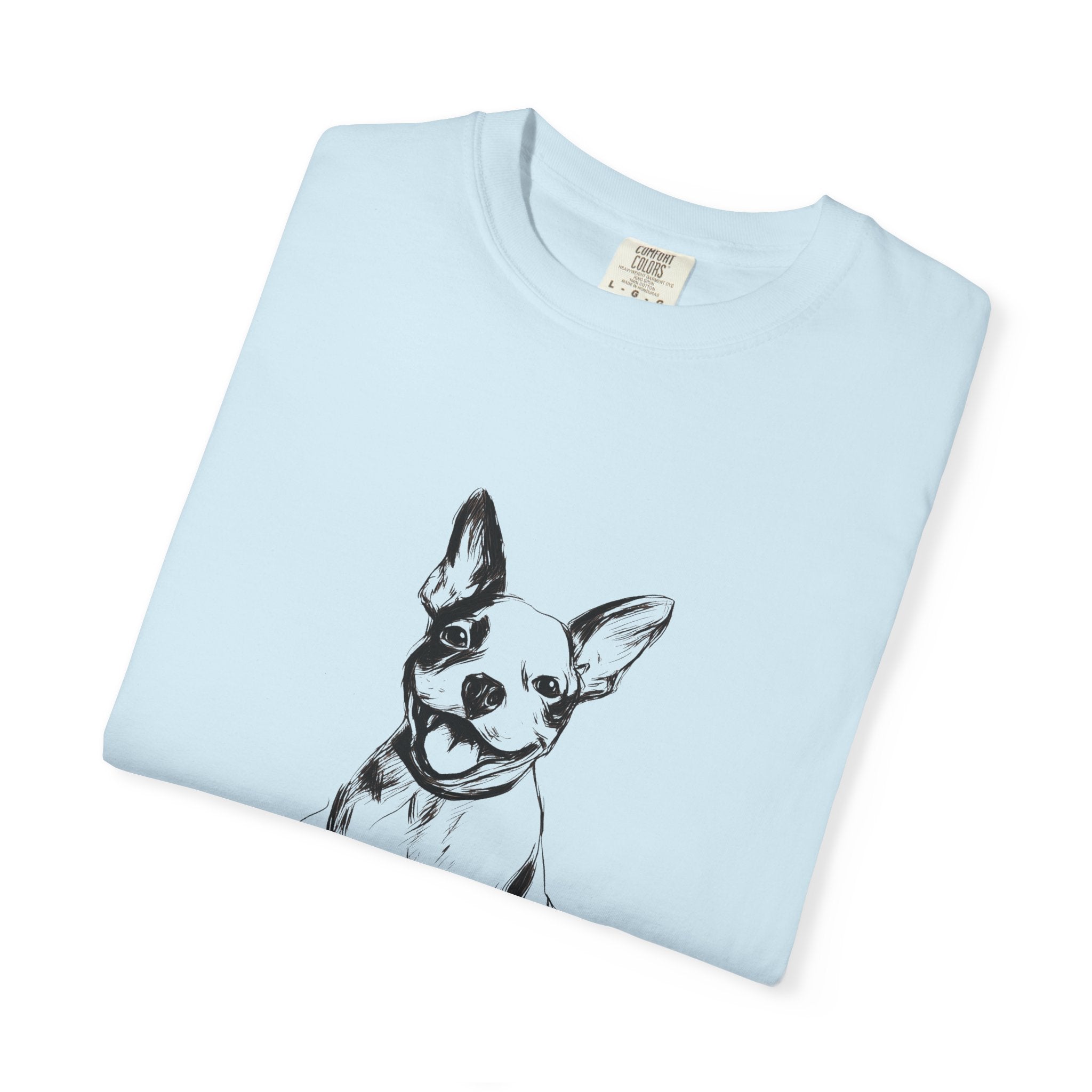 Personalized Boston Terrier T-Shirt | Custom Dog Name Tee | Comfort Colors Tee | Minimal Sketch Vintage Style | Dog lover gift