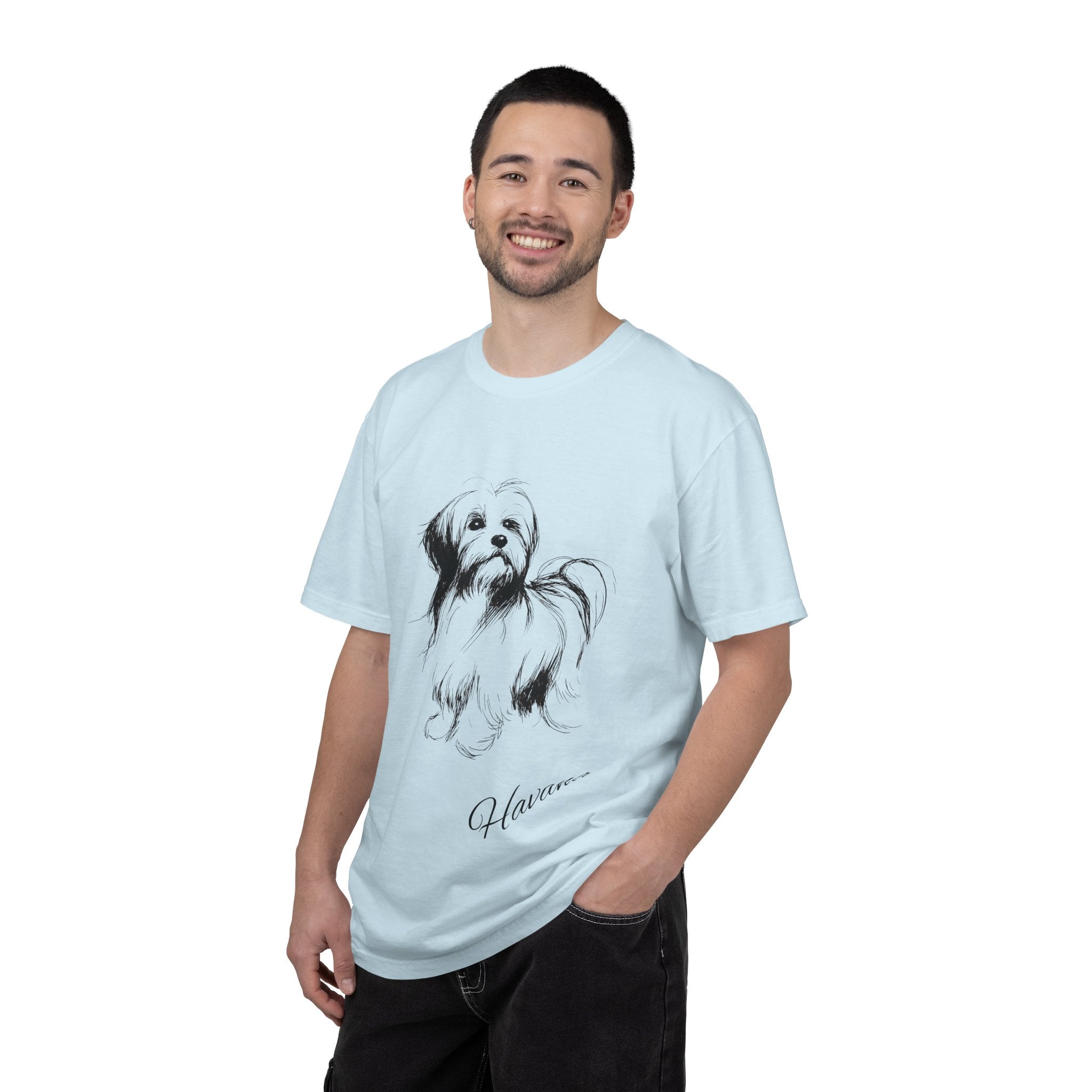 Personalized Havanese T-Shirt | Custom Dog Name Tee | Comfort Colors Tee | Minimal Sketch Vintage Style | Dog lover gift