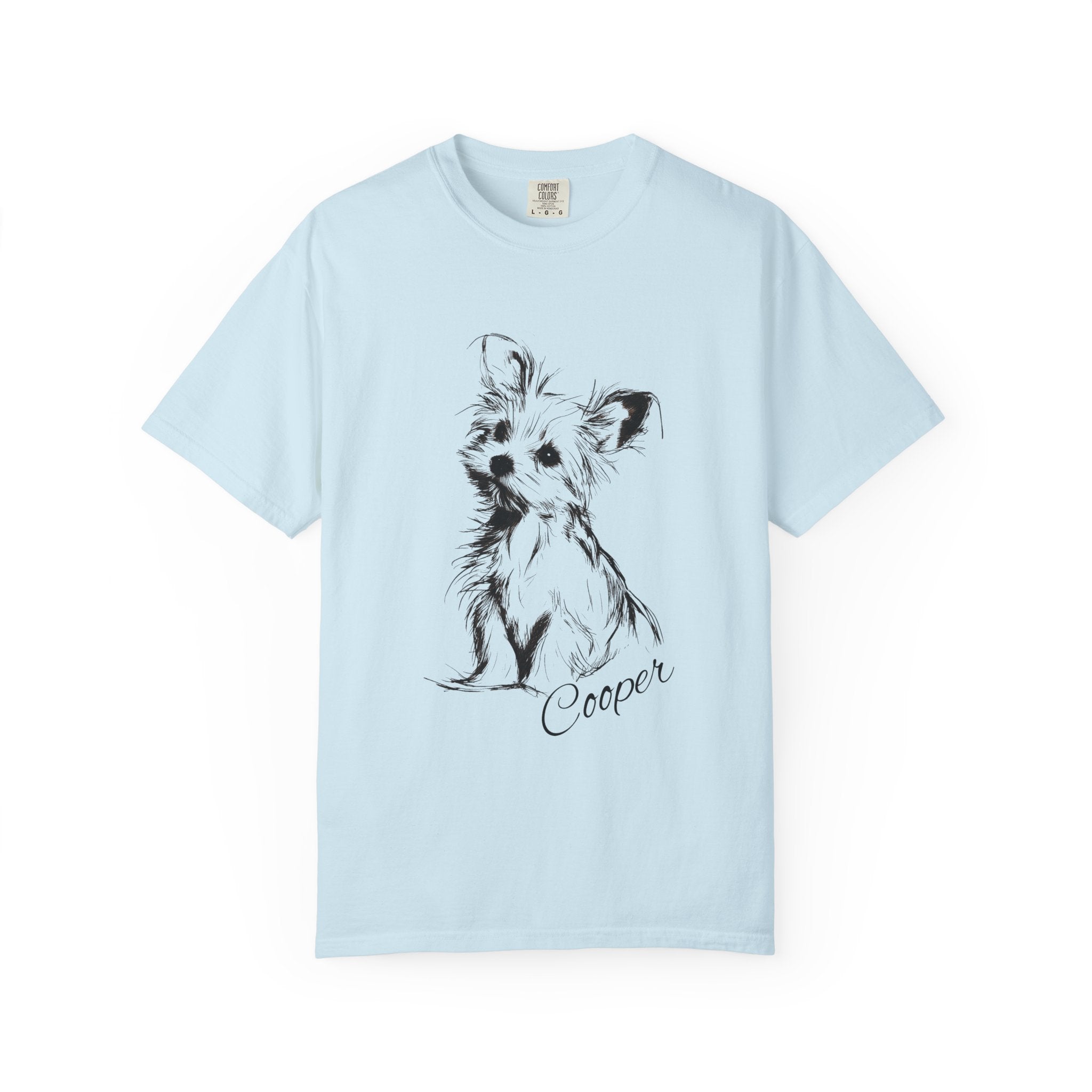 Personalized Yorkshire Terrier T-Shirt | Custom Dog Name Tee | Comfort Colors 1717 Tee | Minimal Sketch Vintage Style | Dog lover gift