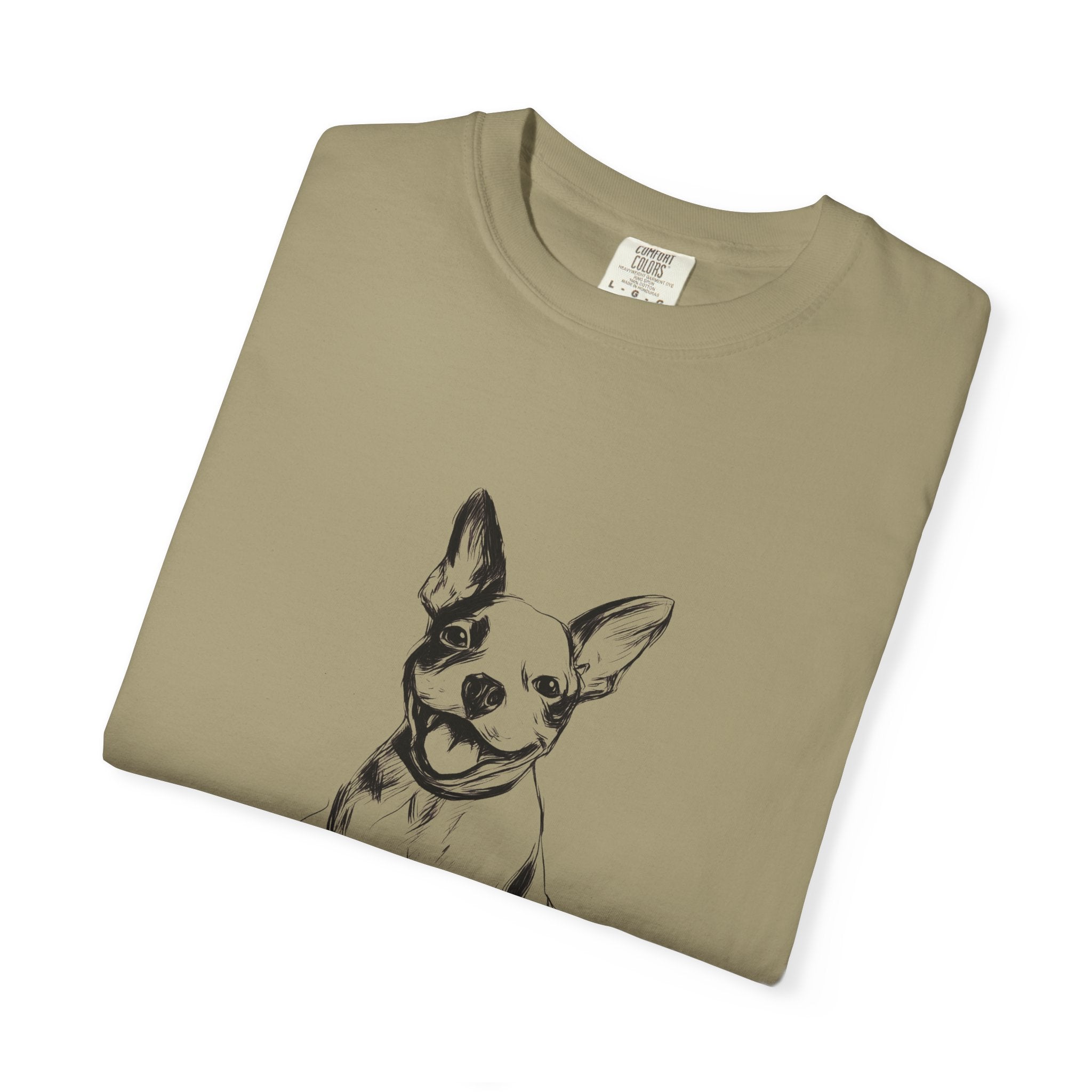 Personalized Boston Terrier T-Shirt | Custom Dog Name Tee | Comfort Colors Tee | Minimal Sketch Vintage Style | Dog lover gift