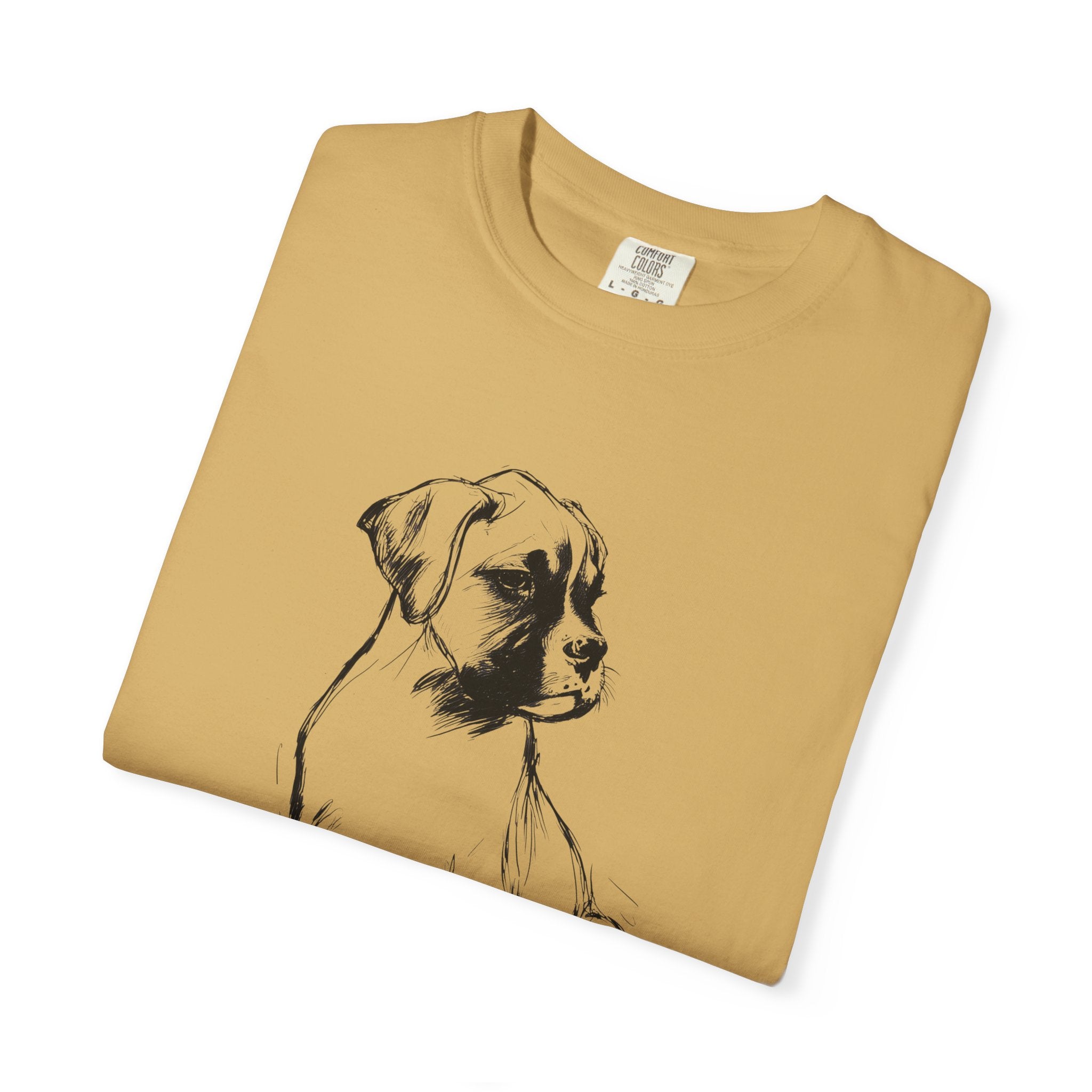 Personalized Boxer T-Shirt | Custom Dog Name Tee | Comfort Colors 1717 Tee | Minimal Sketch Vintage Style | Dog lover gift