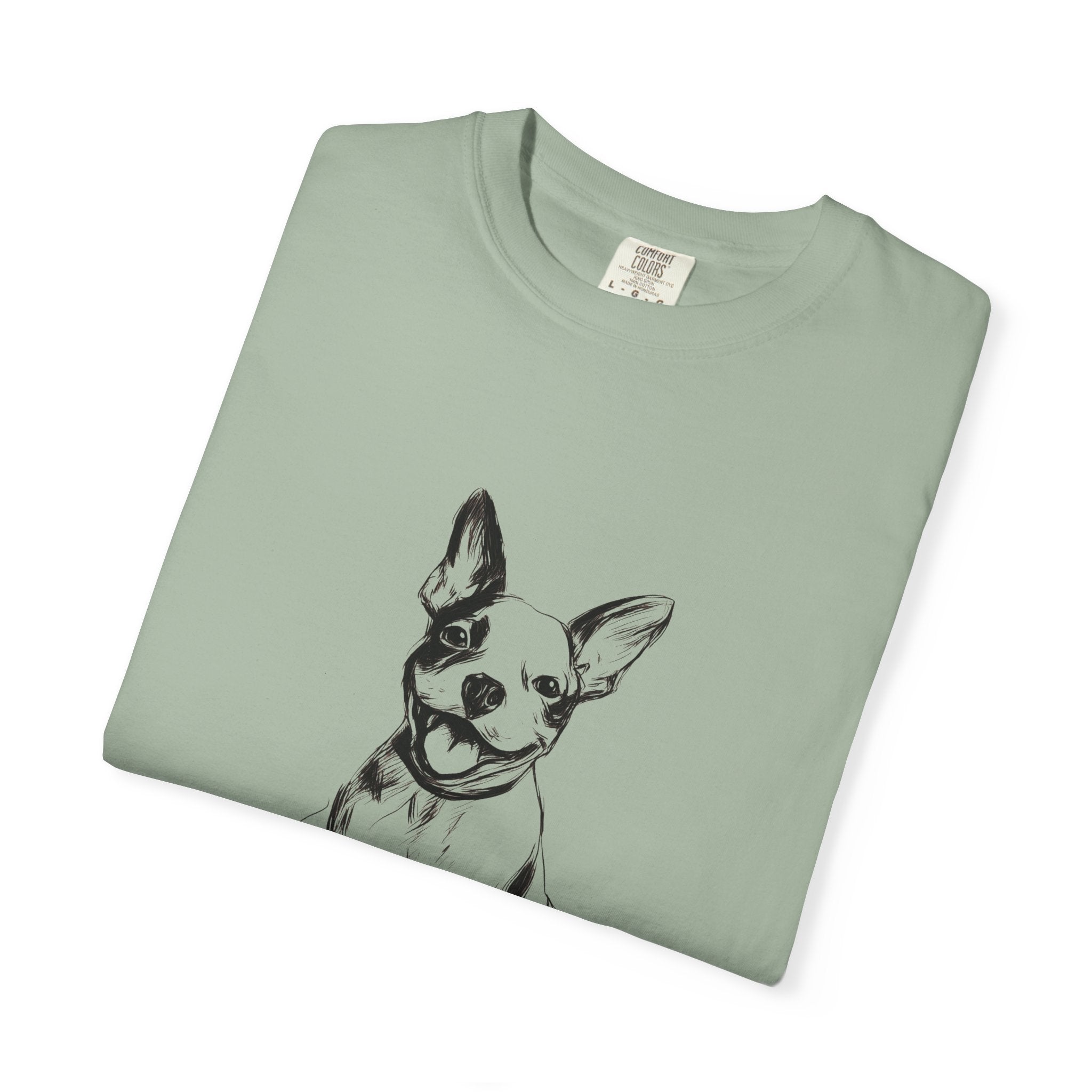 Personalized Boston Terrier T-Shirt | Custom Dog Name Tee | Comfort Colors Tee | Minimal Sketch Vintage Style | Dog lover gift