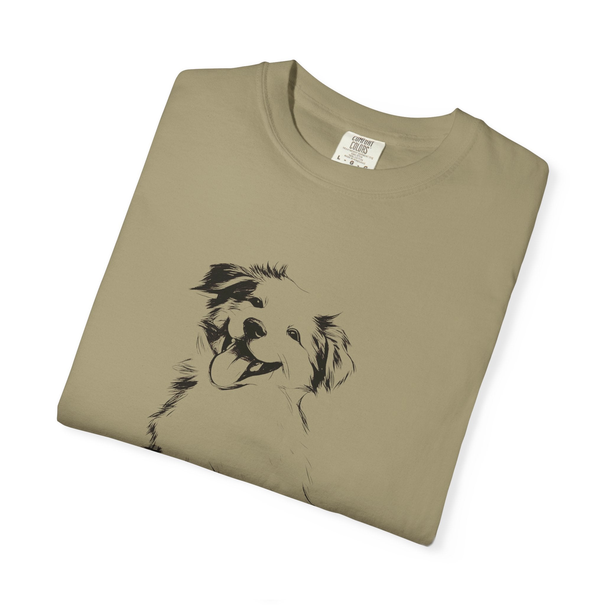 Personalized Australian Shepherd T-Shirt | Custom Dog Name Tee | Comfort Colors 1717 T-Shirt | Minimal Sketch Vintage Style | Dog lover gift