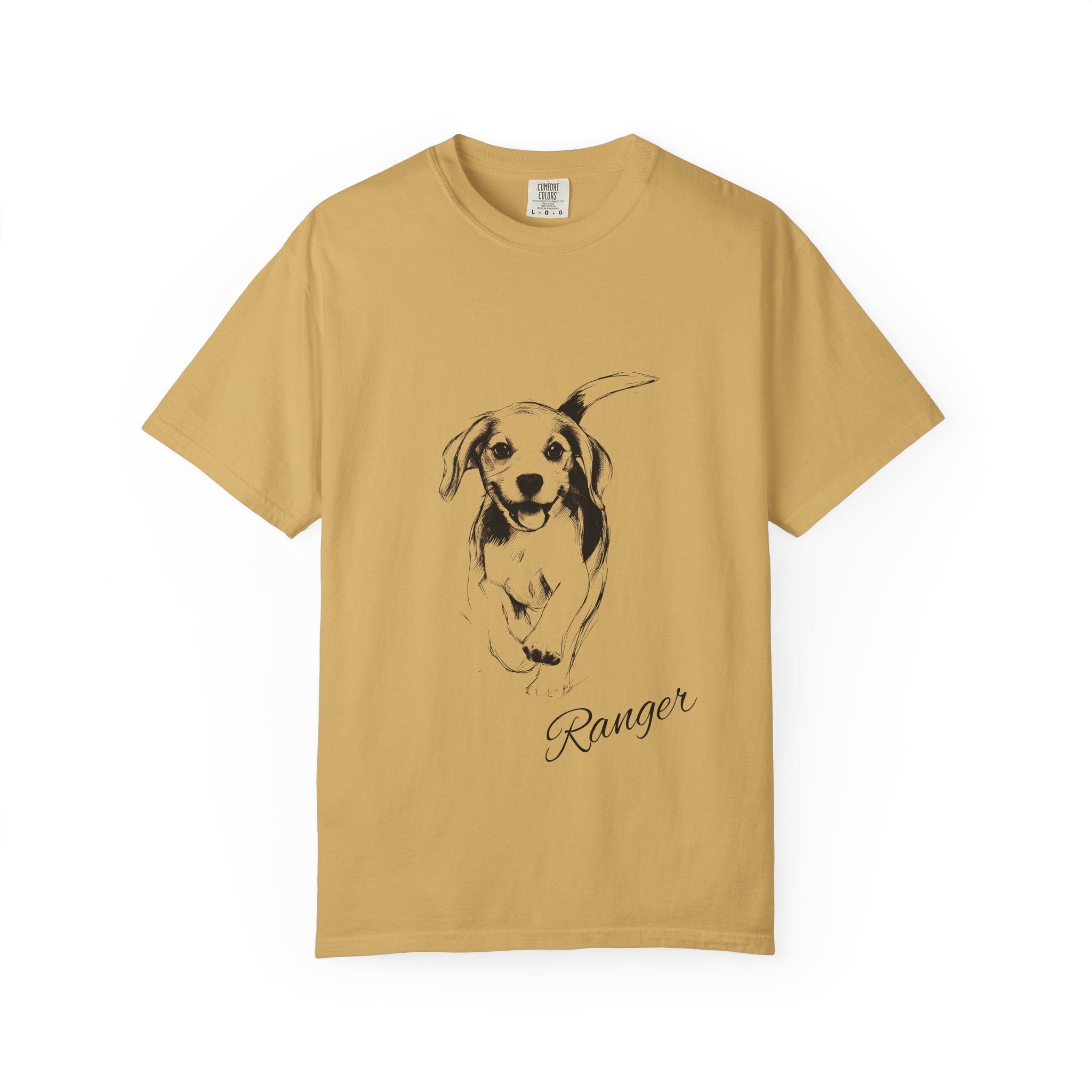 Personalized Beagle T-Shirt | Custom Dog Name Tee | Comfort Colors 1717 Tee | Minimal Sketch Vintage Style | Dog lover gift
