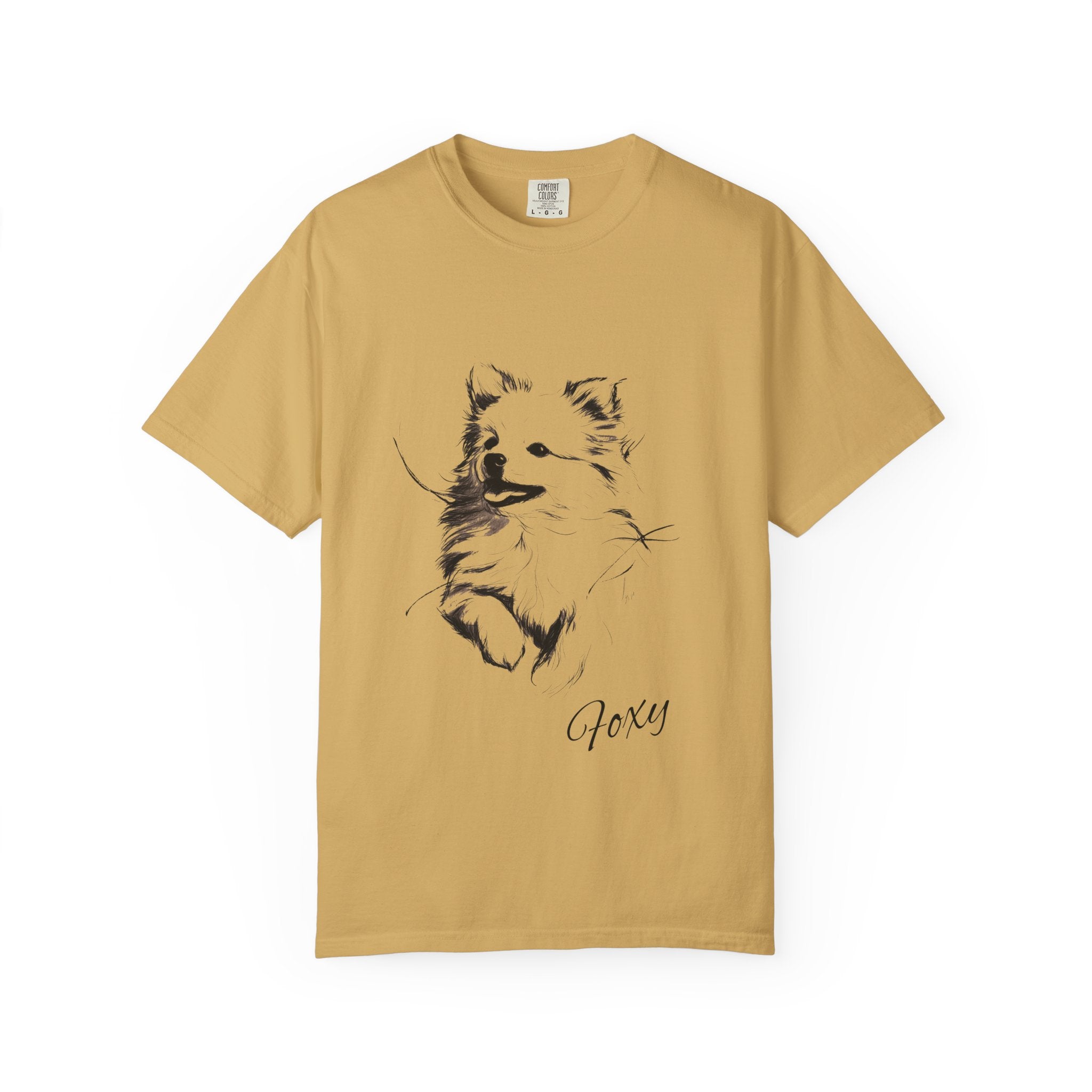 Personalized Pomeranian T-Shirt | Custom Dog Name Tee | Comfort Colors 1717 Tee | Minimal Sketch Vintage Style | Dog lover gift