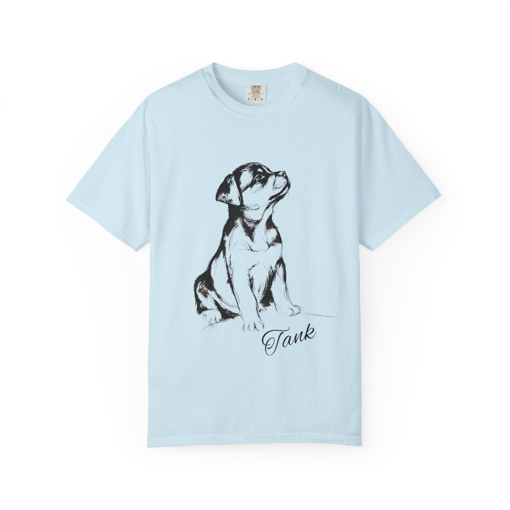 Personalized Rottweiler T-Shirt | Custom Dog Name Tee | Comfort Colors 1717 Tee | Minimal Sketch Vintage Style | Dog lover gift