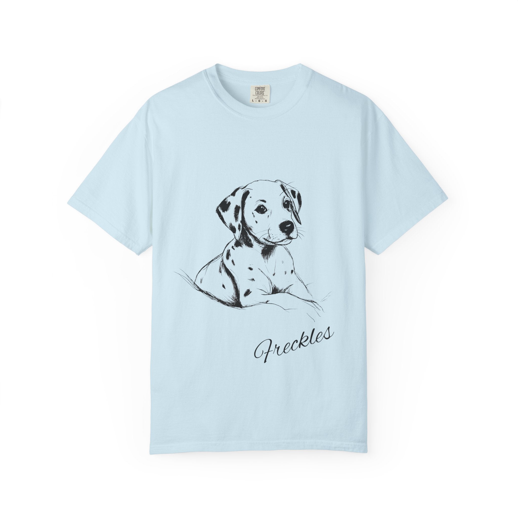 Personalized Dalmatian T-Shirt | Custom Dog Name Tee | Comfort Colors Tee | Minimal Sketch Vintage Style | Dog lover gift