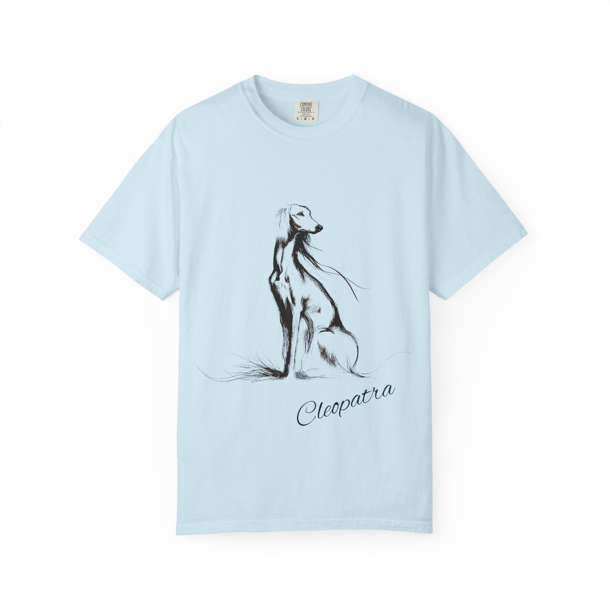 Personalized Saluki T-Shirt | Custom Dog Name Tee | Comfort Colors 1717 Tee | Minimal Sketch Vintage Style | Dog lover gift