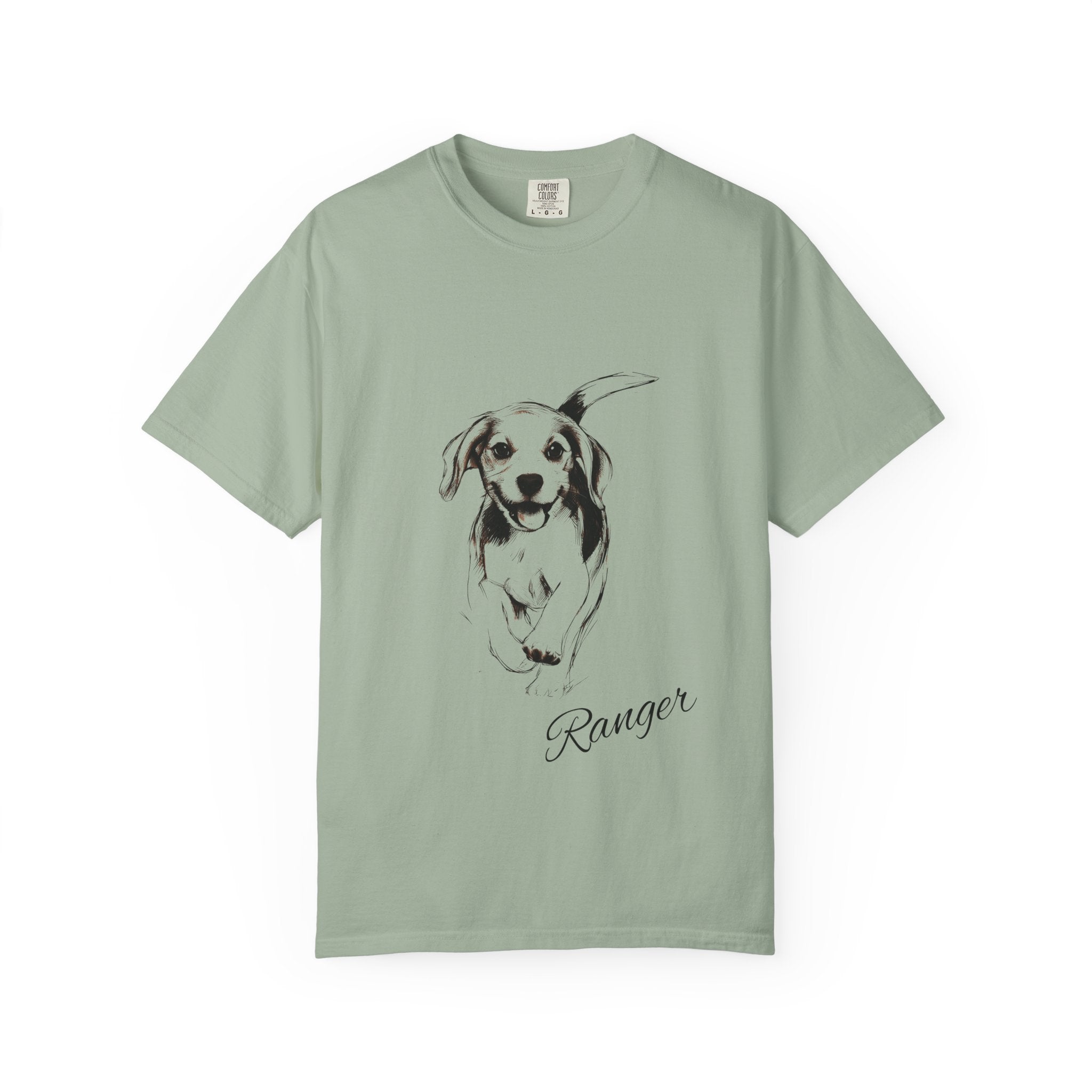 Personalized Beagle T-Shirt | Custom Dog Name Tee | Comfort Colors 1717 Tee | Minimal Sketch Vintage Style | Dog lover gift