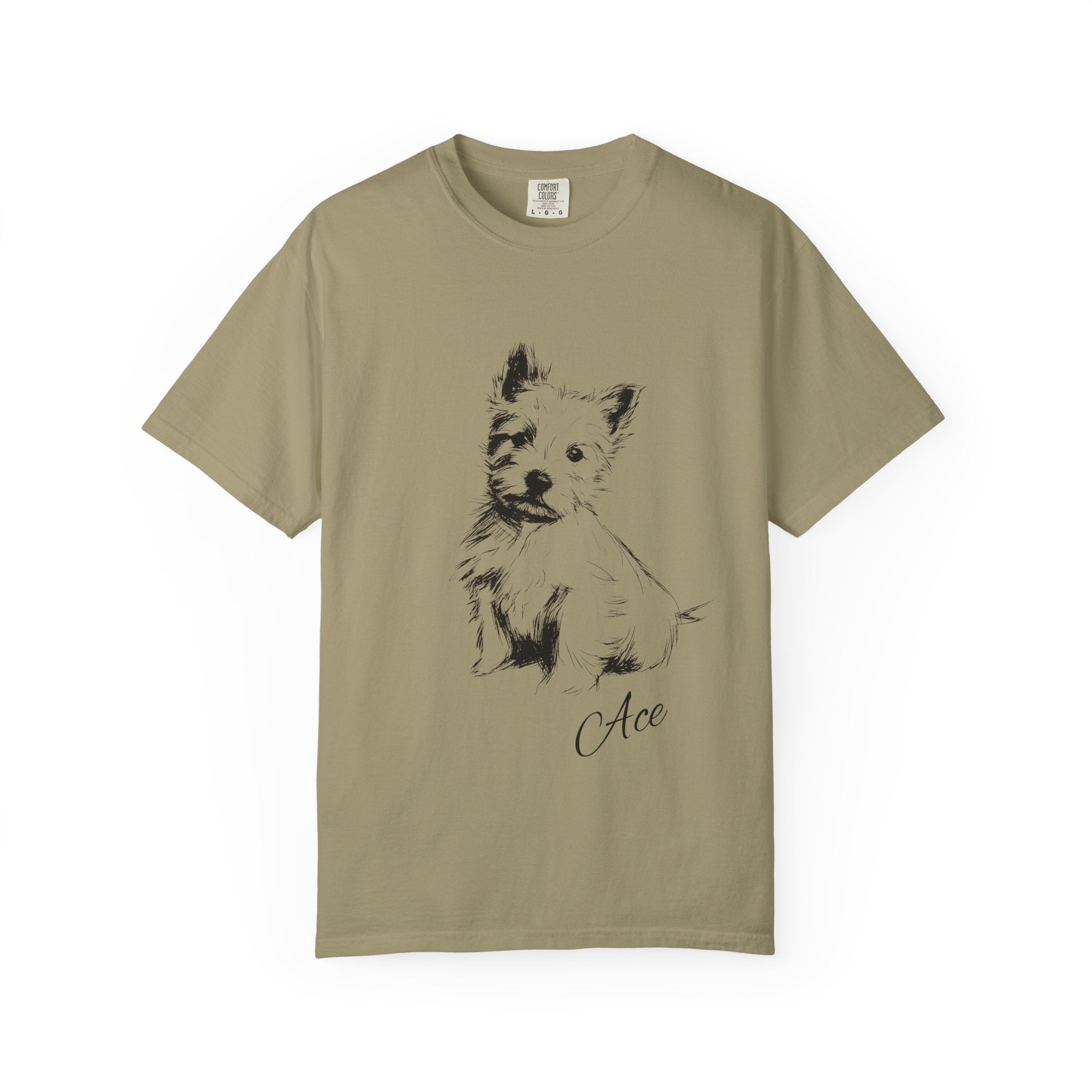 Personalized West Highland White Terrier T-Shirt | Custom Dog Name Tee | Comfort Colors Tee | Minimal Sketch Vintage Style | Dog lover gift