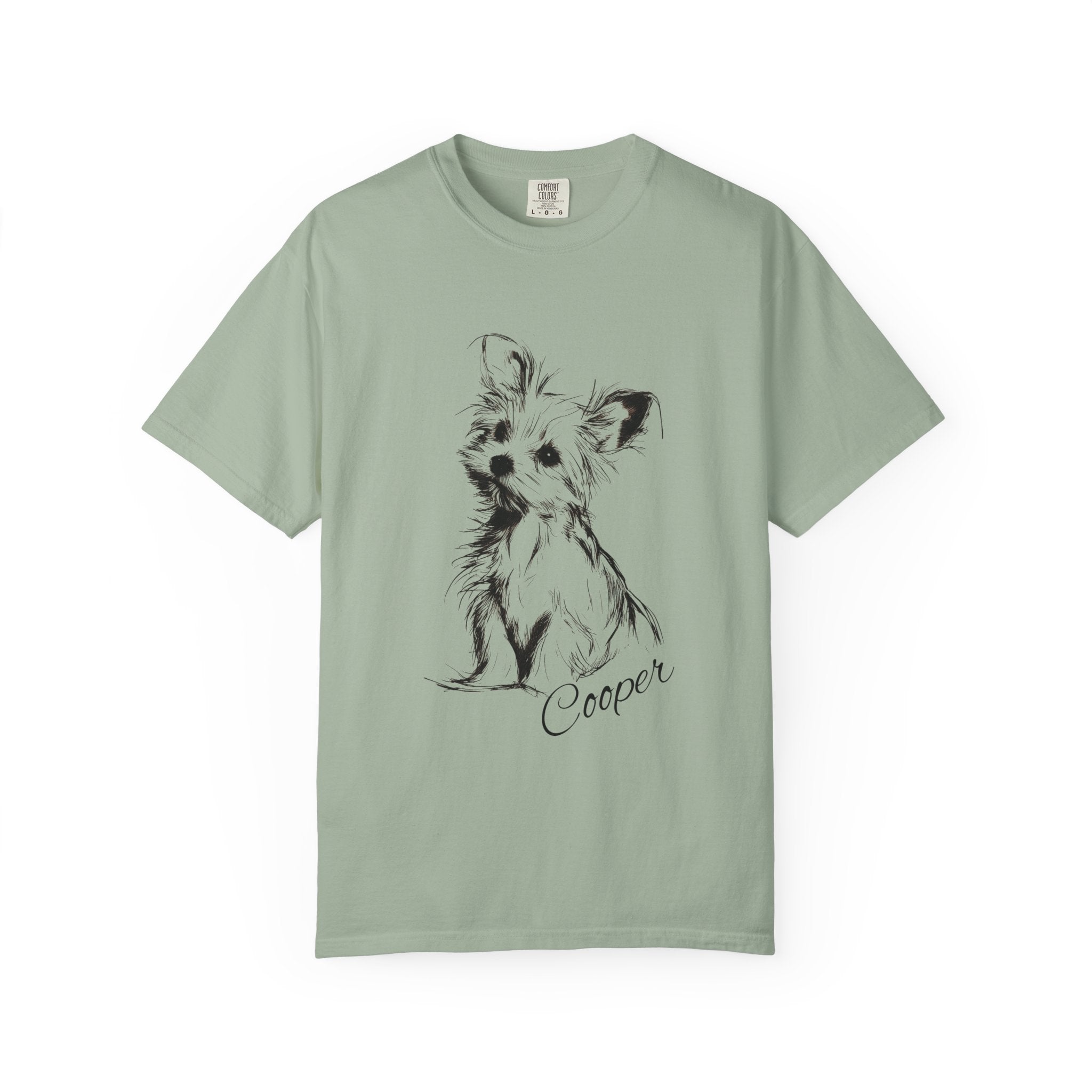 Personalized Yorkshire Terrier T-Shirt | Custom Dog Name Tee | Comfort Colors 1717 Tee | Minimal Sketch Vintage Style | Dog lover gift