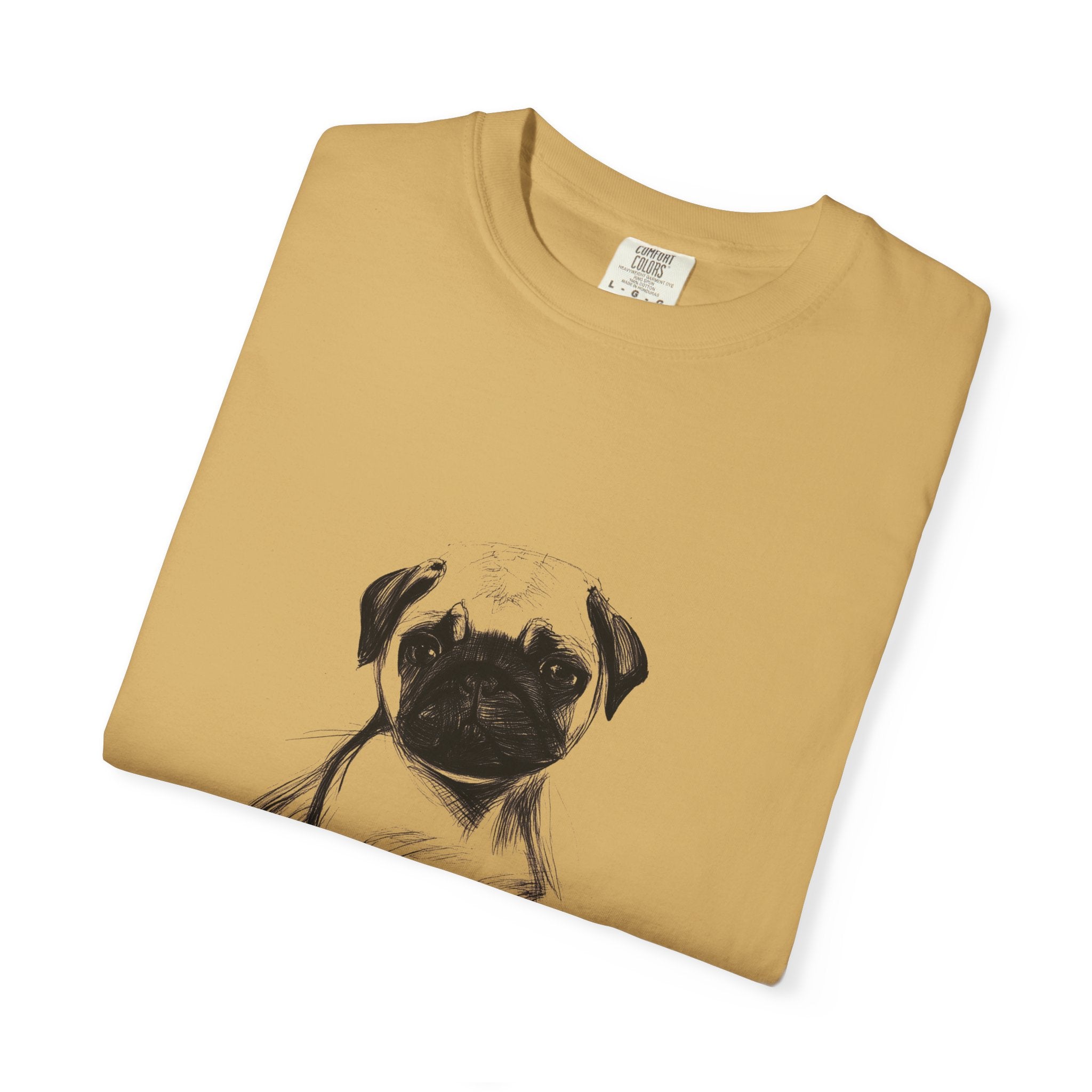 Personalized Pug T-Shirt | Custom Dog Name Tee | Comfort Colors 1717 Tee | Minimal Sketch Vintage Style | Dog lover gift