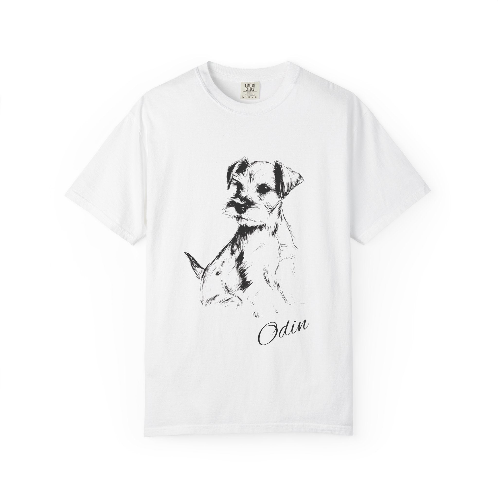 Personalized Schnauzer T-Shirt | Custom Dog Name Tee | Comfort Colors 1717 Tee | Minimal Sketch Vintage Style | Dog lover gift