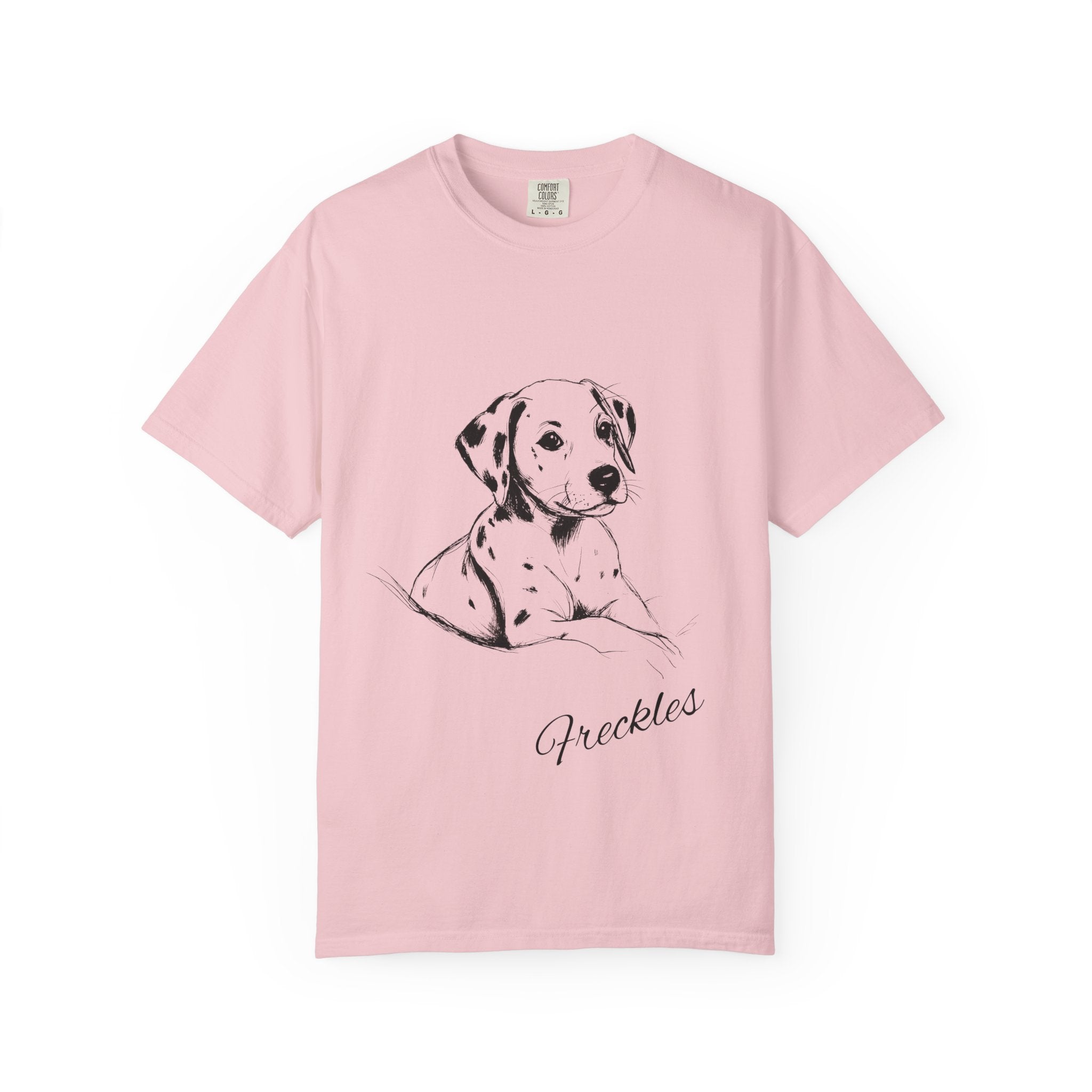Personalized Dalmatian T-Shirt | Custom Dog Name Tee | Comfort Colors Tee | Minimal Sketch Vintage Style | Dog lover gift