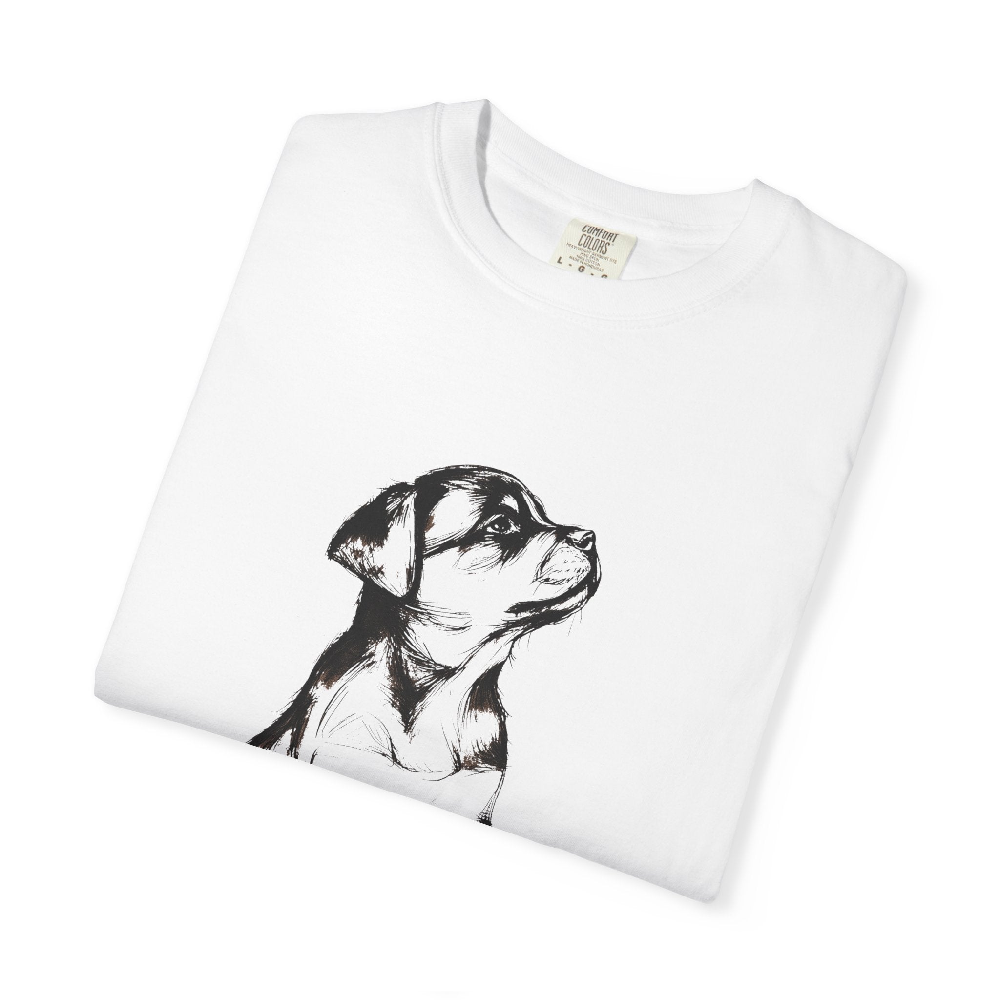 Personalized Rottweiler T-Shirt | Custom Dog Name Tee | Comfort Colors 1717 Tee | Minimal Sketch Vintage Style | Dog lover gift