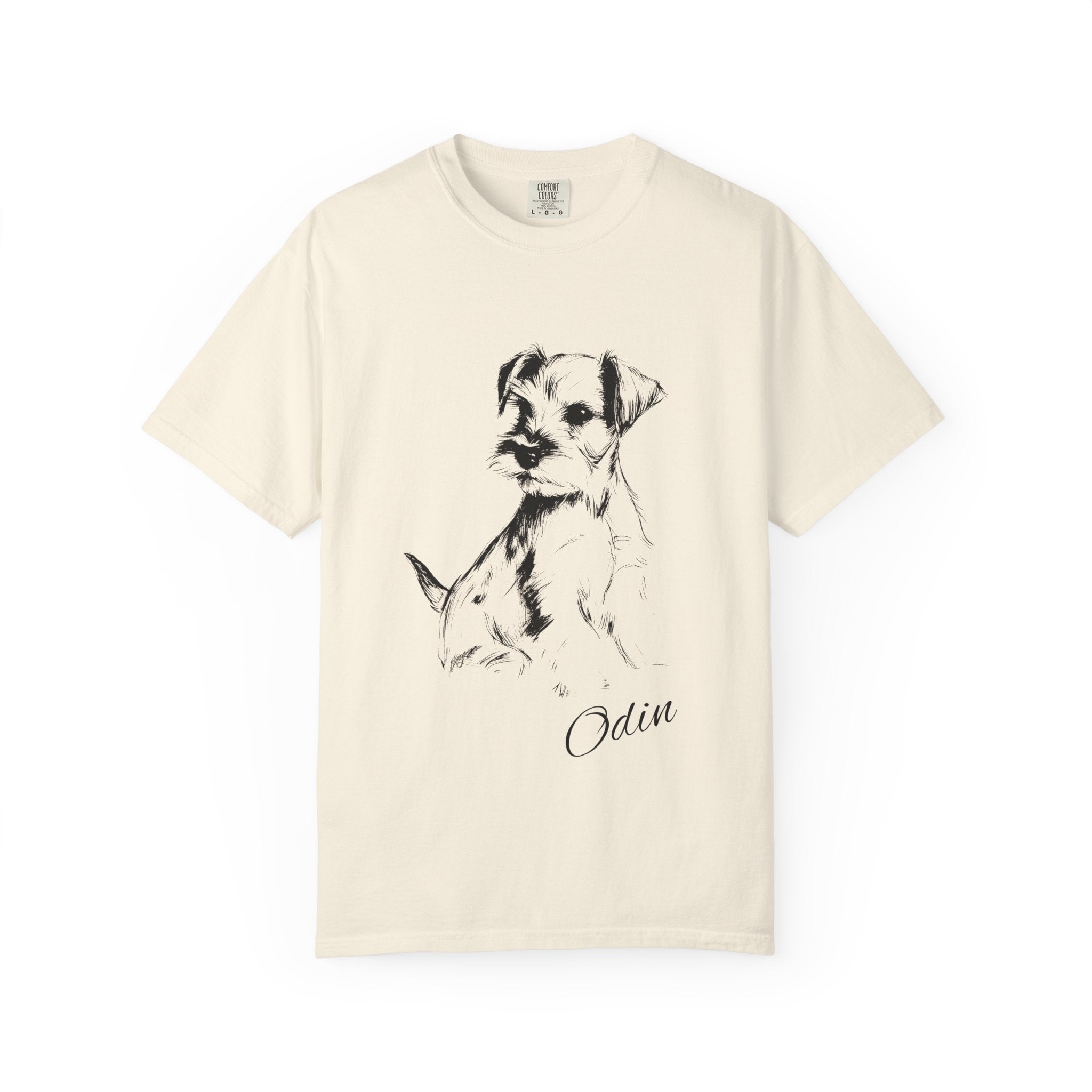 Personalized Schnauzer T-Shirt | Custom Dog Name Tee | Comfort Colors 1717 Tee | Minimal Sketch Vintage Style | Dog lover gift