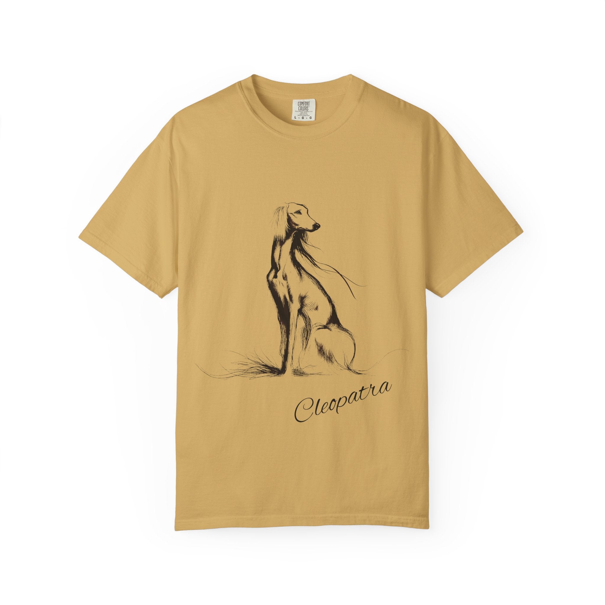 Personalized Saluki T-Shirt | Custom Dog Name Tee | Comfort Colors 1717 Tee | Minimal Sketch Vintage Style | Dog lover gift