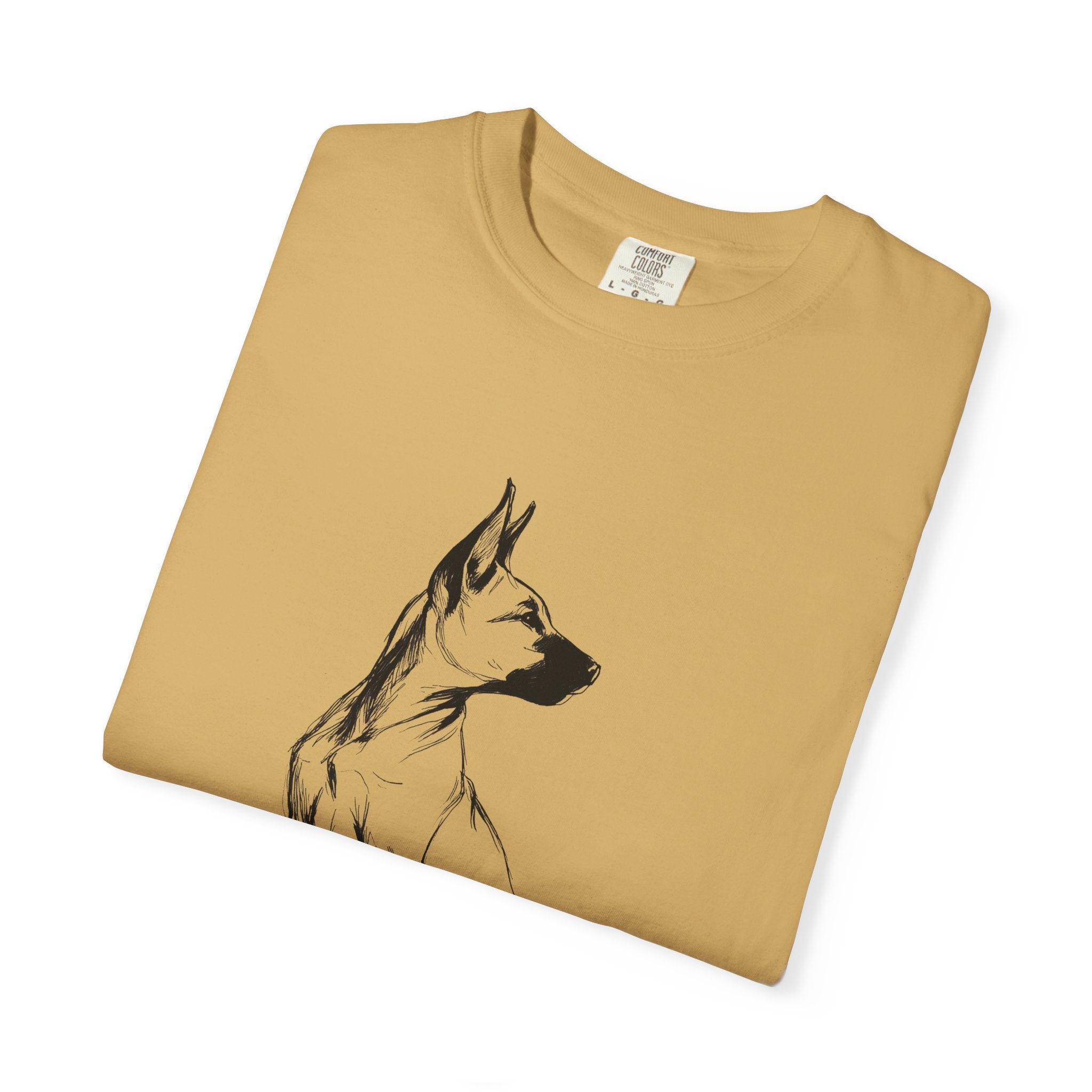 Personalized Belgian Malinois T-Shirt | Custom Dog Name Tee | Comfort Colors 1717 Tee | Minimal Sketch Vintage Style | Dog lover gift