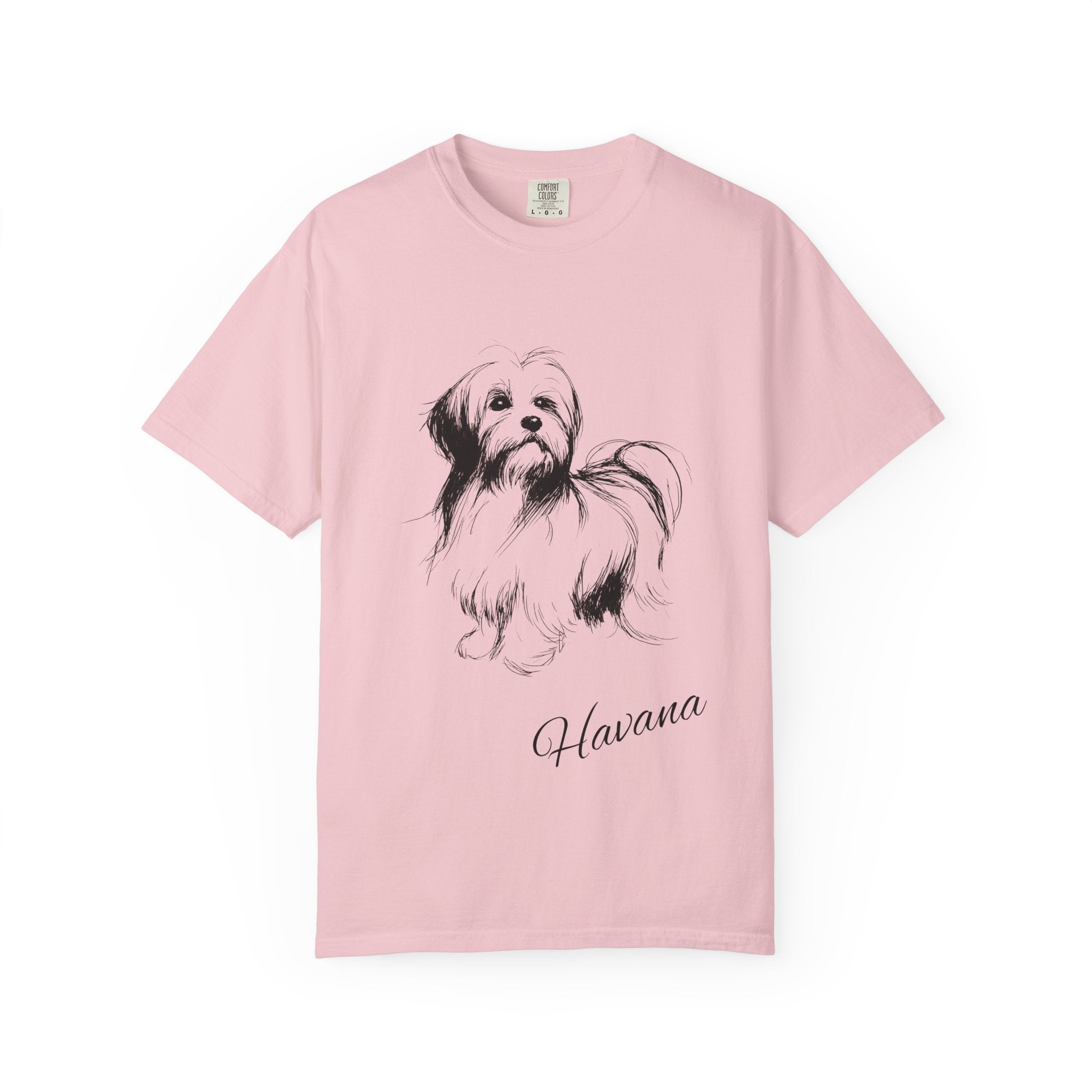 Personalized Havanese T-Shirt | Custom Dog Name Tee | Comfort Colors Tee | Minimal Sketch Vintage Style | Dog lover gift